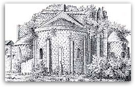 Litho Auguin 1841 - Abbaye de Tizay